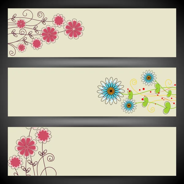 Заголовок веб-сайту або набір банерів з квітковим дизайном. ЕПС 10 . — стоковий вектор