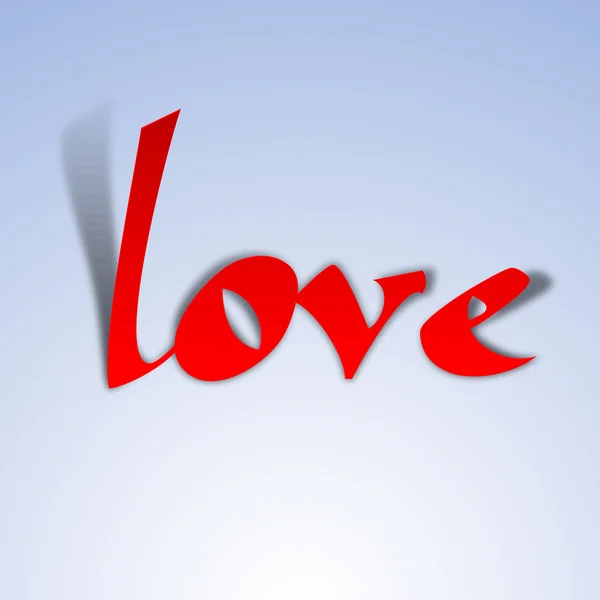 Texte rouge stylisé Amour . — Image vectorielle