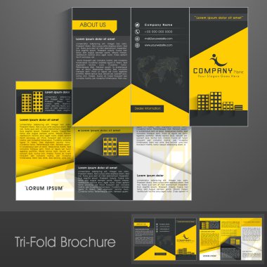 profesyonel iş üç kat flyer şablonu, kurumsal broch