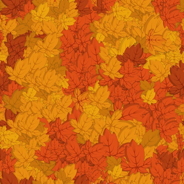 Naadloze achtergrond met herfstbladeren. — Stockvector