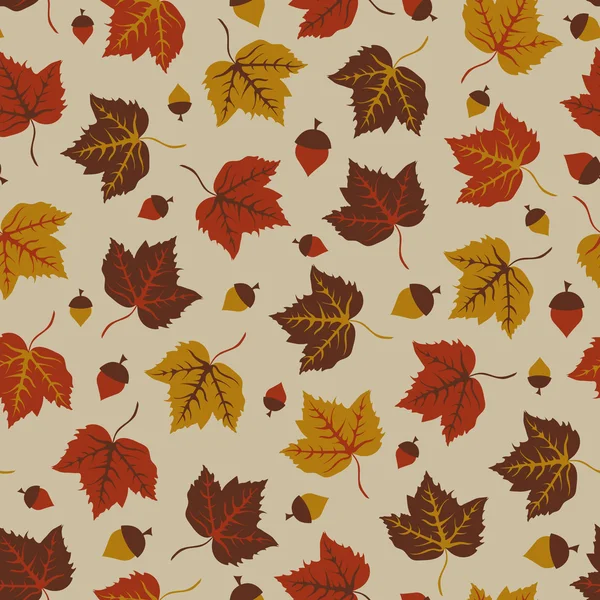 Nahtloser Hintergrund mit Herbstblättern. — Stockvektor