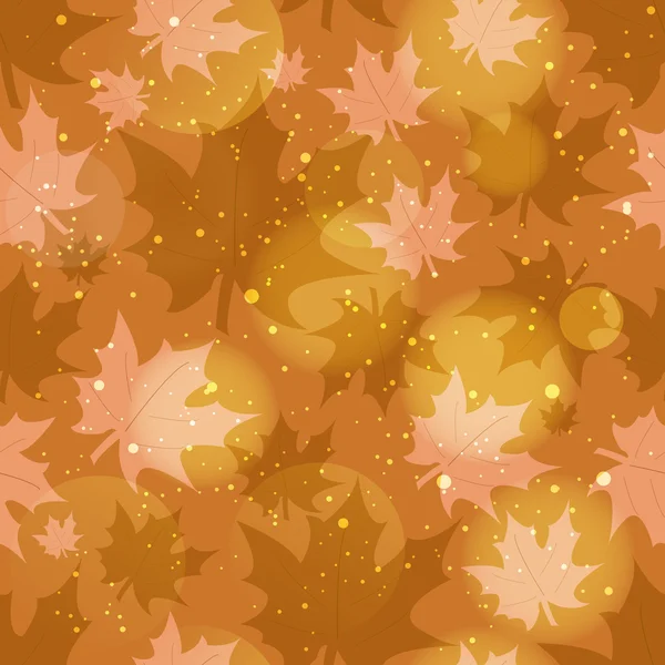 Бесшовный фон с осенними листьями. — стоковый вектор