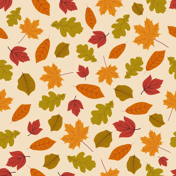 Fond sans couture avec des feuilles d'automne. — Image vectorielle