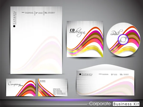 Professionelles Corporate Identity Kit oder Business Kit mit artisti — Stockvektor