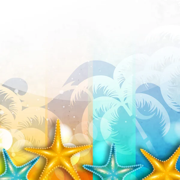 Summer holidays background with starfish. — Stock Vector