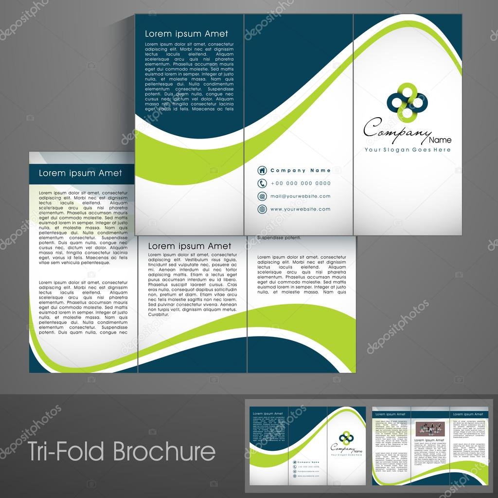 Professional business three fold flyer template, corporate broch