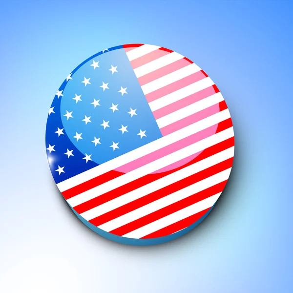 4th of July, American Independence Day shiny badge in national f — Stock Vector