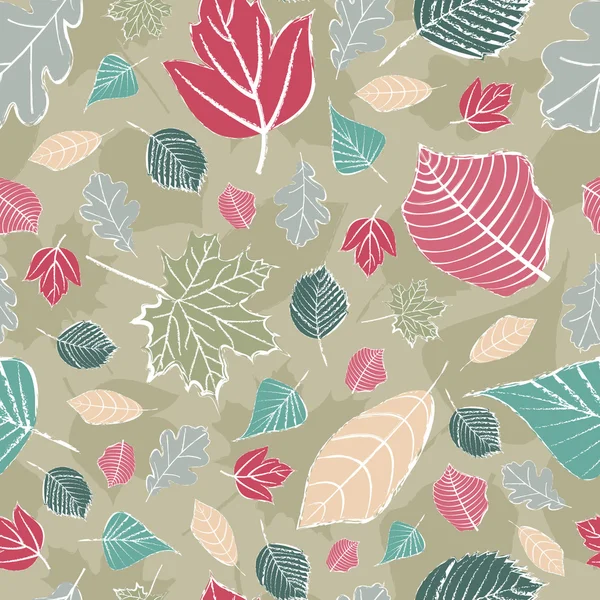 Fondo sin costuras con hojas de otoño. — Vector de stock