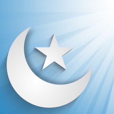 Hilal yıldız ışınları zemin üzerine, Müslüman konsepti ile