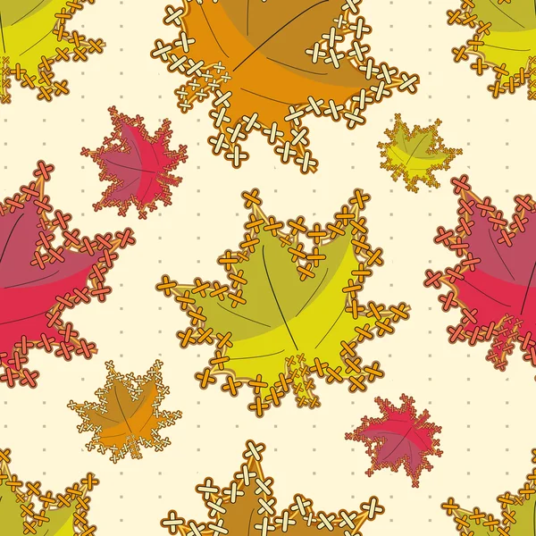 Бесшовный фон с осенними листьями. — стоковый вектор