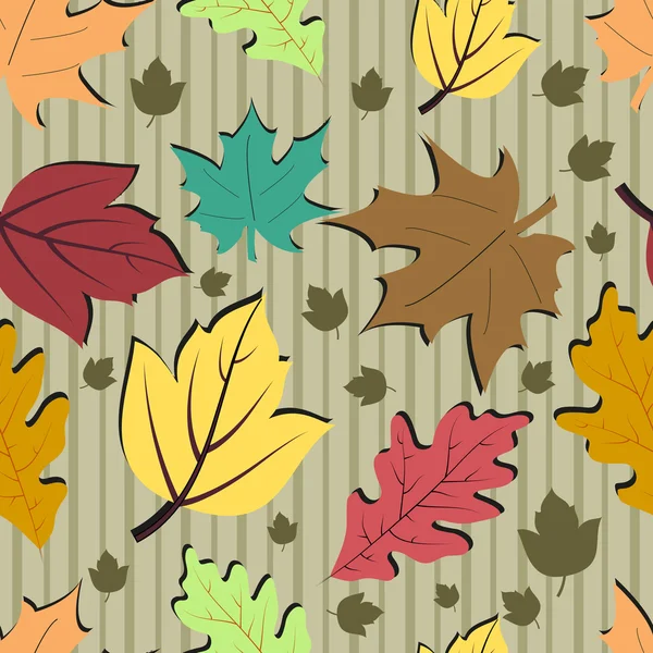 Fond sans couture avec des feuilles d'automne. — Image vectorielle