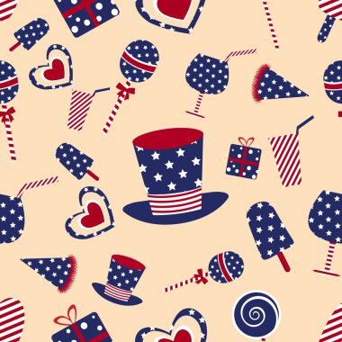4 Temmuz, Amerikan Bağımsızlık günü için seamless modeli.