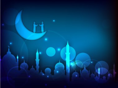 soyut Müslüman topluluk festival eid mubarak arka plan.
