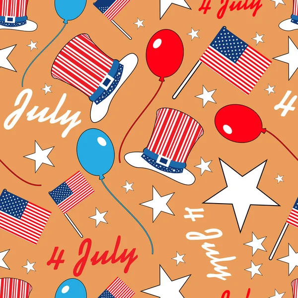 Seamless pattern for 4th of July, American Independence Day. — Stock Vector