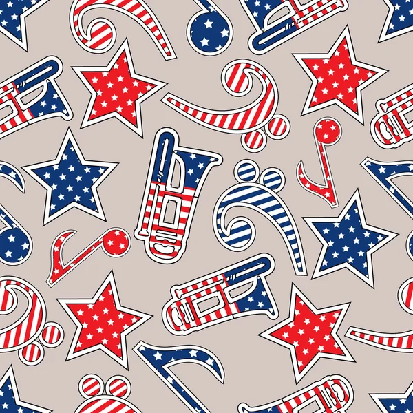 Seamless pattern for 4th of July, American Independence Day. — Stock Vector