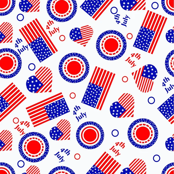 Seamless pattern for 4th of July, American Independence Day. — Stock Vector