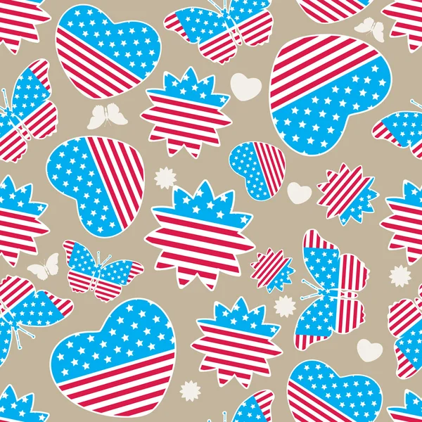 Seamless pattern for 4th of July, American Independence Day. — Stock Vector