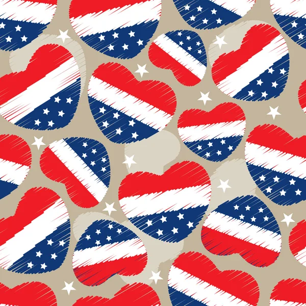 Seamless pattern for 4th of July, American Independence Day. — Stock Vector