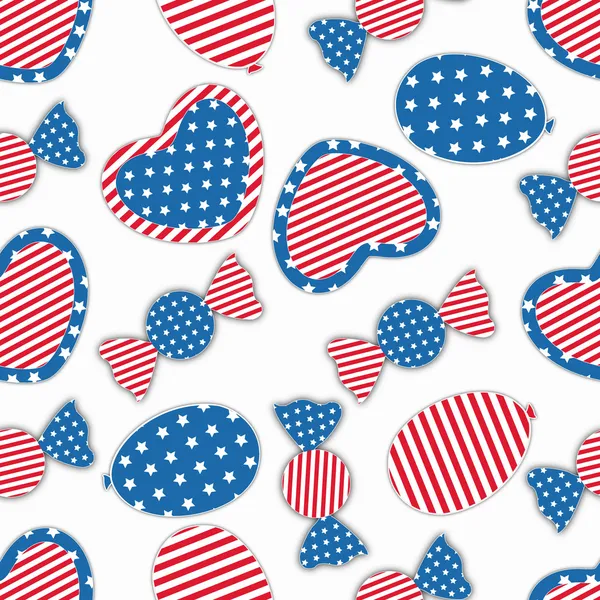 Seamless pattern for 4th of July, American Independence Day. — Stock Vector