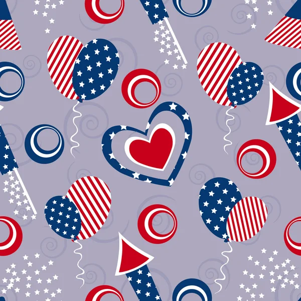 Seamless mönster för 4 juli, amerikanska självständighetsdagen. — Stock vektor