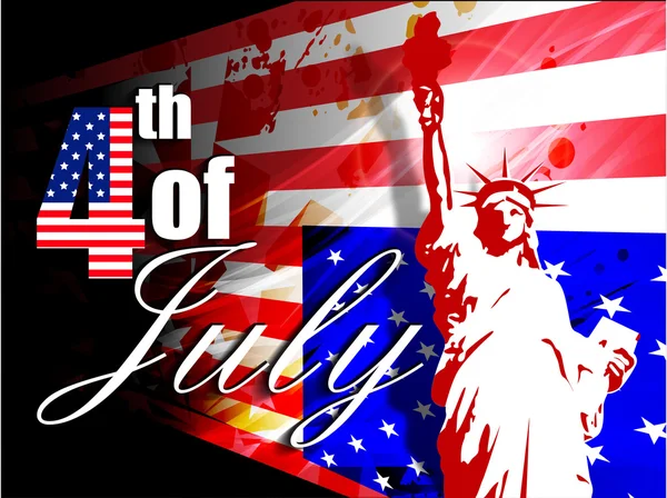 4 juli, Amerikaanse onafhankelijkheidsdag achtergrond. — Stockvector