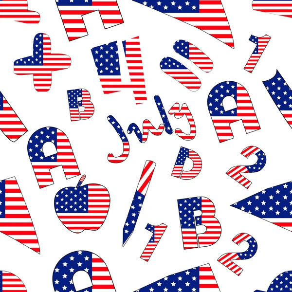 Seamless pattern for 4th of July, American Independence Day. — Stock Vector