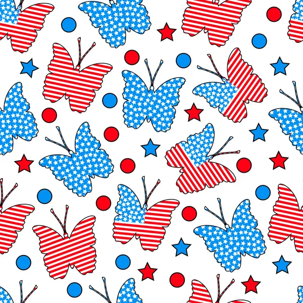 Modèle sans couture pour le 4 Juillet, Jour de l'indépendance américaine . — Image vectorielle