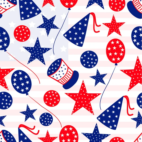 Seamless pattern for 4th of July, American Independence Day. — Stock Vector