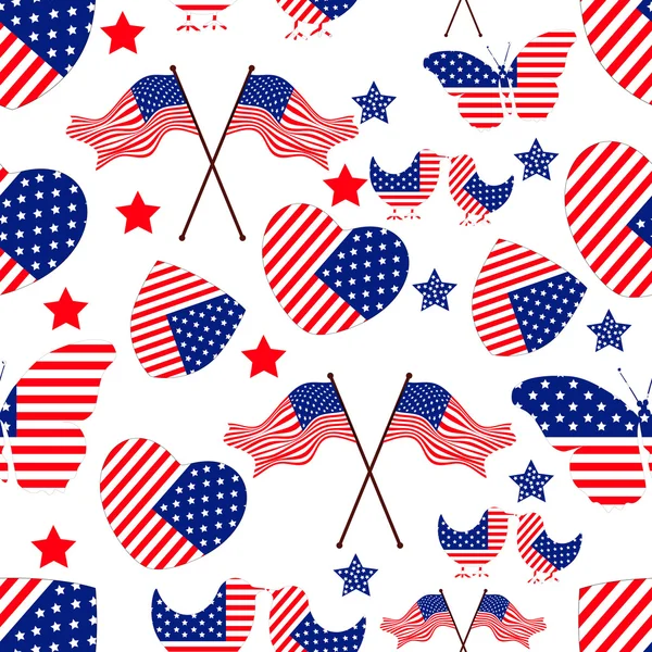 Seamless pattern for 4th of July, American Independence Day. — Stock Vector