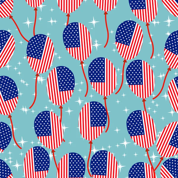 Seamless pattern for 4th of July, American Independence Day. — Stock Vector