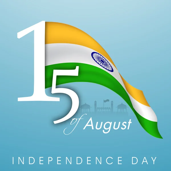 Fundo do Dia da Independência da Índia com texto 15 de agosto e — Vetor de Stock