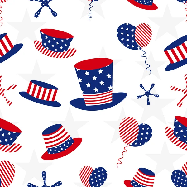 Seamless pattern for 4th of July, American Independence Day. — Stock Vector