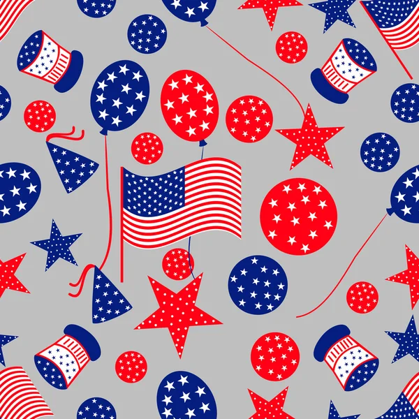 4 Temmuz, Amerikan Bağımsızlık günü için seamless modeli. — Stok Vektör