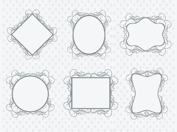 Set of photo frames on abstract background. — Stock Vector