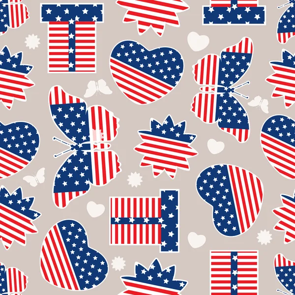 Seamless pattern for 4th of July, American Independence Day. — Stock Vector