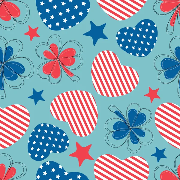 Seamless pattern for 4th of July, American Independence Day. — Stock Vector