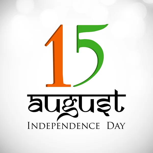 Dia da independência da Índia fundo com texto 15 Agosto em cinza b — Vetor de Stock