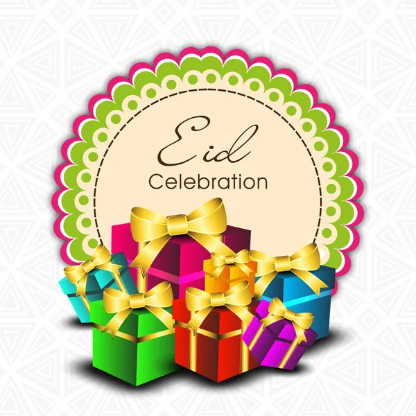 Abstract Muslim community festival Eid Mubarak background. — Stock Vector