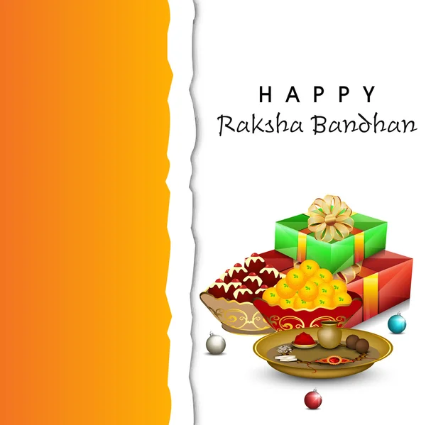 Indiska festival raksha bandhan bakgrund med vackra rakhi en — Stock vektor