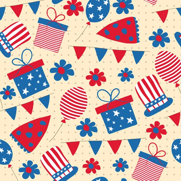 Seamless pattern for 4th of July, American Independence Day. — Stock Vector