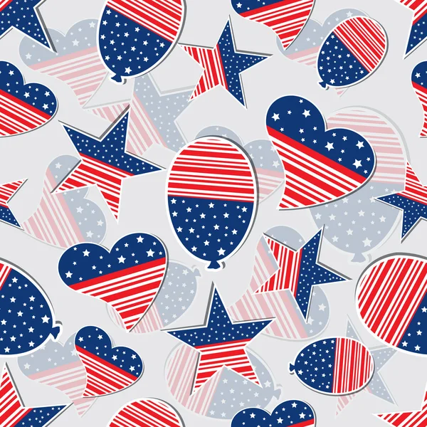 Seamless pattern for 4th of July, American Independence Day. — Stock Vector