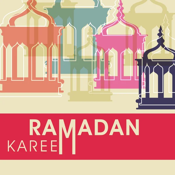 Konsept for muslimsk samfunn Helligmåned Ramadan Kareem . – stockvektor