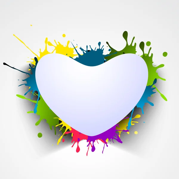 Blank shiny heart on colorful grungy background, love concept. — Stock Vector