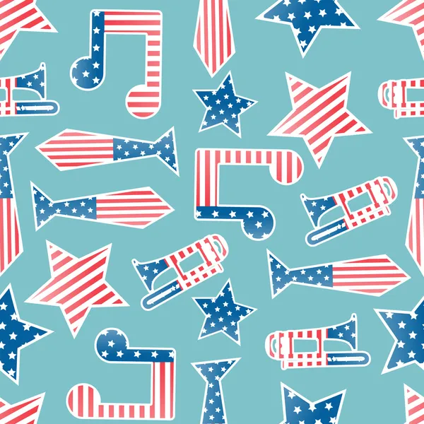 Seamless pattern for 4th of July, American Independence Day. — Stock Vector