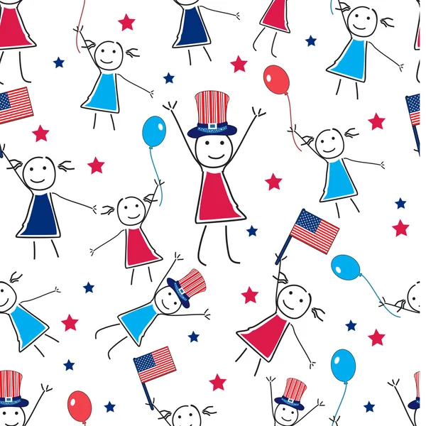 Seamless pattern for 4th of July, American Independence Day. — Stock Vector