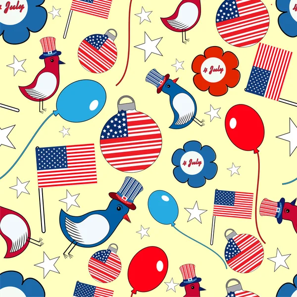 Seamless pattern for 4th of July, American Independence Day. — Stock Vector