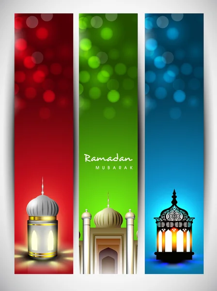 Nagłówek strony lub baner dla społeczności muzułmańskiej świętego miesiąca pamięci ram — Wektor stockowy