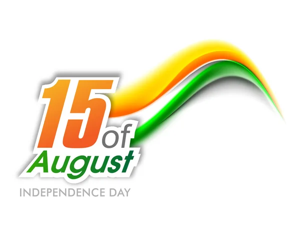 Indian Independence Day wave background with text 15 of August. — Stock Vector