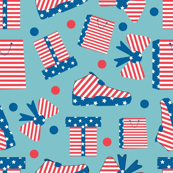 Seamless pattern for 4th of July, American Independence Day. — Stock Vector