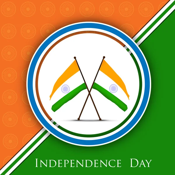 Indian Independence Day background with National Flags. — Stock Vector